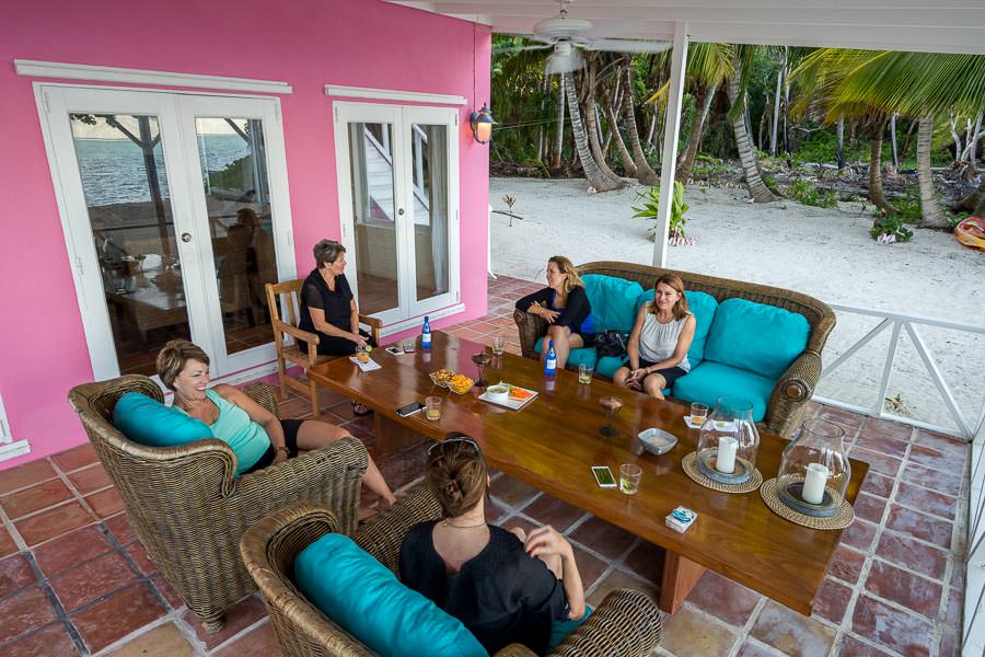 relaxing at the lodge