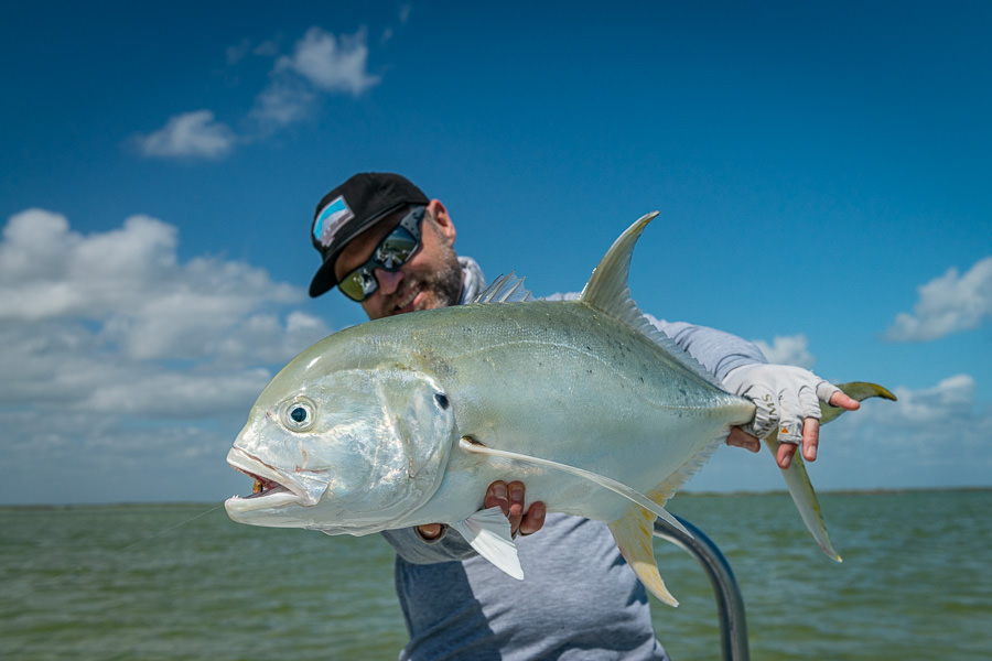 This jack or "Mexican GT" was my conselation prize on our permit or bust day. These are amazing fish when found cruising the flats. They come in hot and fast and put an amazing scream to the real once hooked.