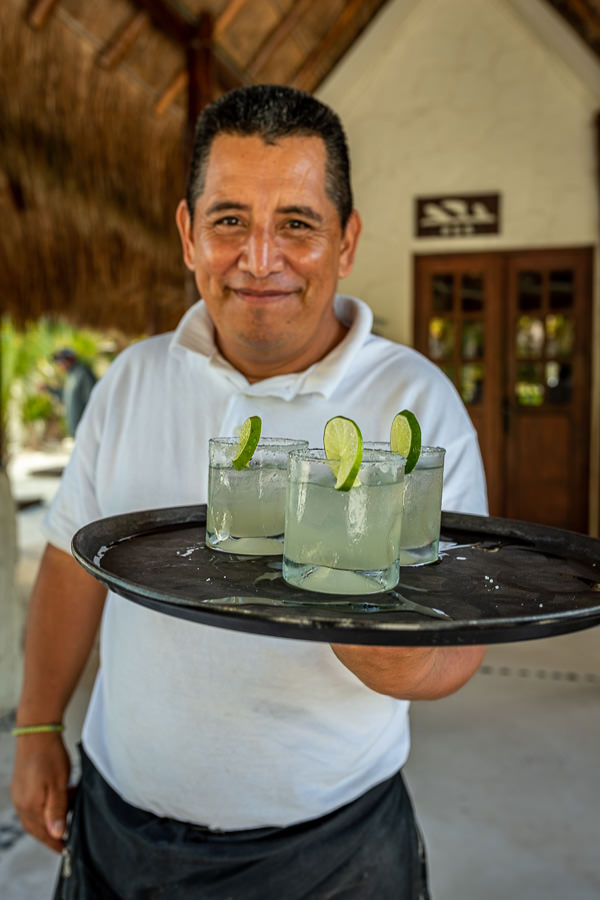 Shortly after stepping off the boat Chris greeted us each day with a cold margarita!