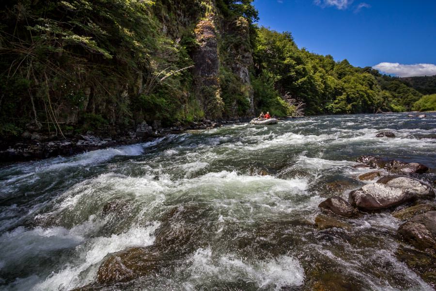 Fishing the Simpson River Canyon with veteran guide Monte Becker. A whitewater run keeps guides lacking class V rowing skills out.