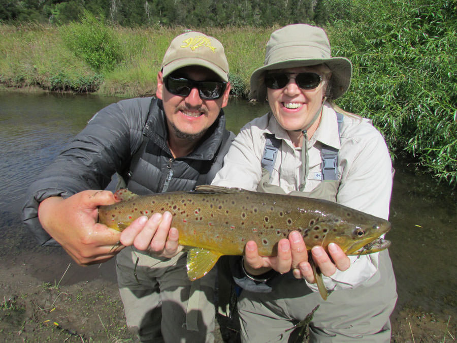 The Simpson River was on fire all week. Lisa Loe landed this great brown with the help of guide Marcelo on one of Eduardo's private leases along the river.