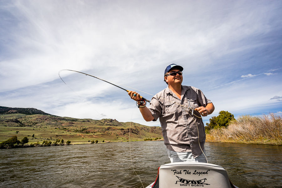 "Many fly fisherman get into a rhythm when casting and often make many more false casts than needed between their presentations to the trout."