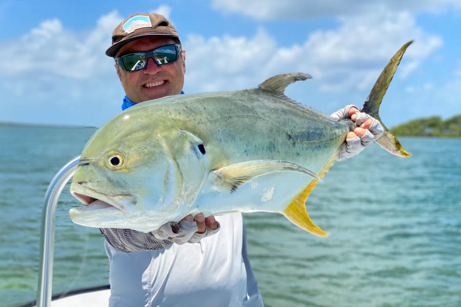 A big jack was following a ray that cruised by. I was hoping for the 30lb permit that was with him but this guy wasn't a bad consolation prize!