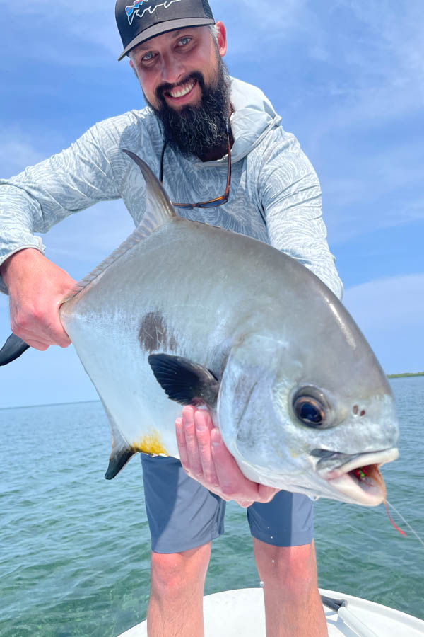 Paul's first permit ever also coincided with his first grand slam when he rounded it out with a tarpon and some bonefish later in the day.
