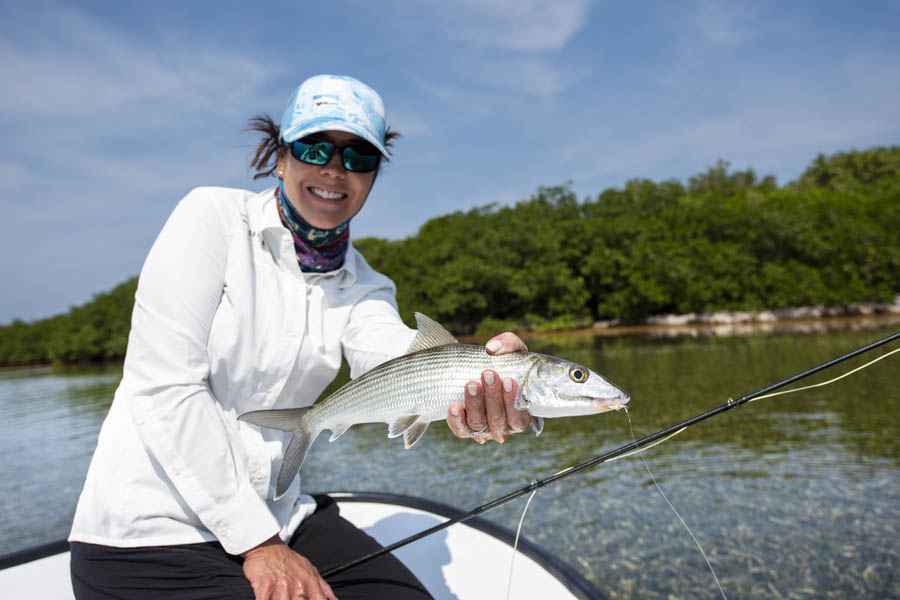 Even when patrolling the permit flats, some bonefish can be found patrolling the edges