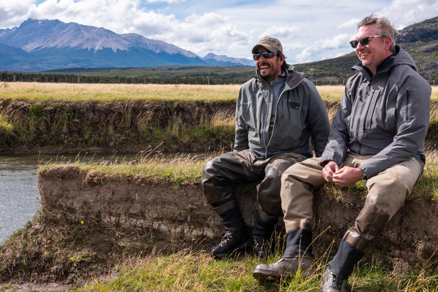 Guide Roberto, left, and Phil enjoy the afternoon while fishing Rio Pico