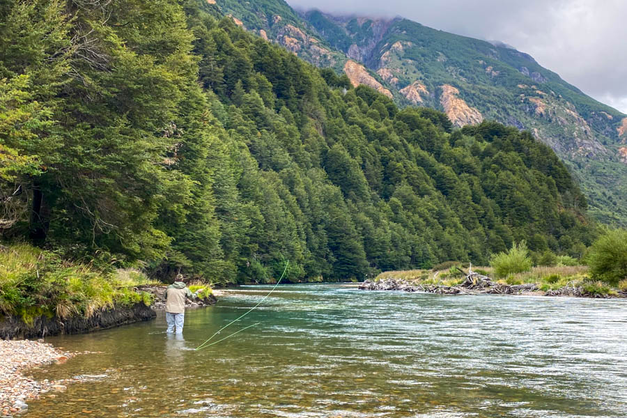 Clear waters and big trout allowed us to sight fish for rising rainbows and browns in the structure along the banks