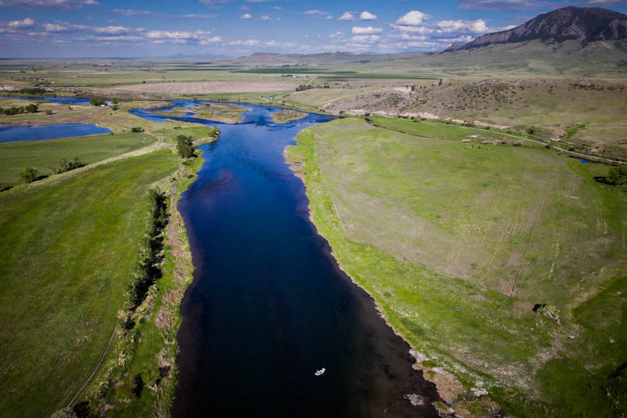 Missouri River drone shot