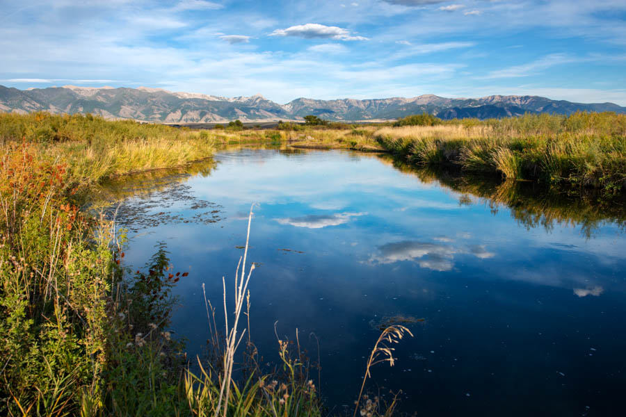 The Bridger Mountains loom above the East Gallatin River