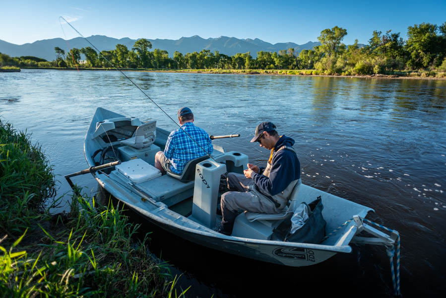 The Tobacco Root Mountains provide a backdrop for anglers fish the Jefferson
