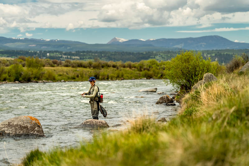 An angler explores the waters near Three Dollar Bridge on the Upper Madison River