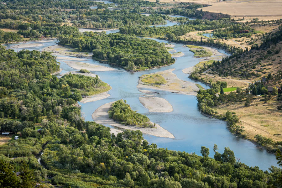 The Yellowstone River flows through Paradise Valley