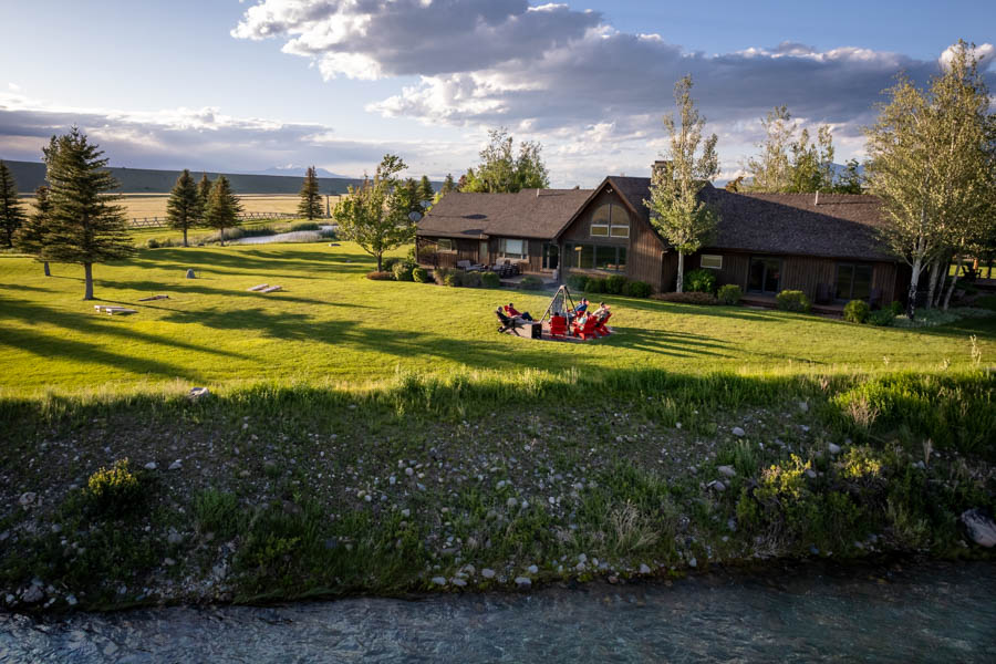 Montana fishing lodge evening