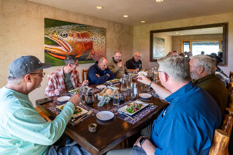 Montana fishing lodge evening dinner