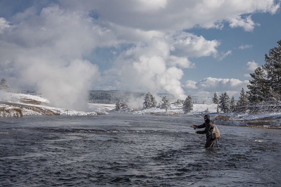 Firehole fishing in the fall
