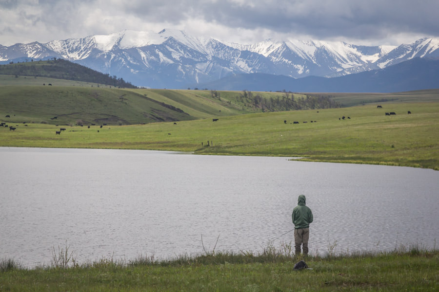 Private lake fishing in Montana