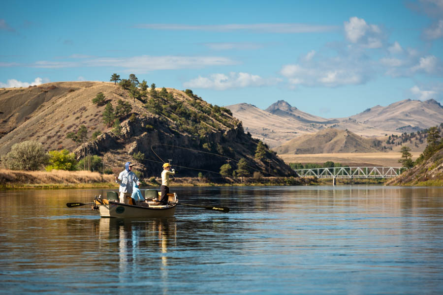 Float fishing in Montana on a river