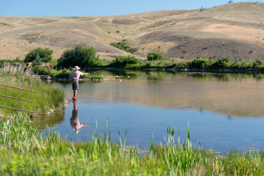 Montana private lake fishing dry flies