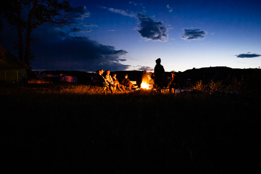 Camp fire on the river