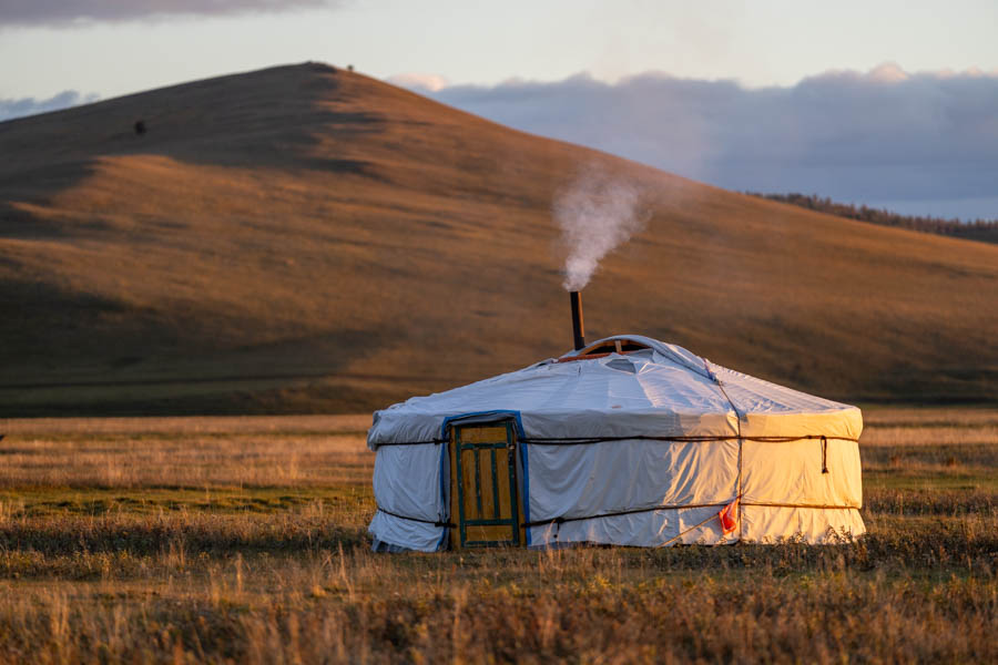 Mongolian ger camp with Montana Angler