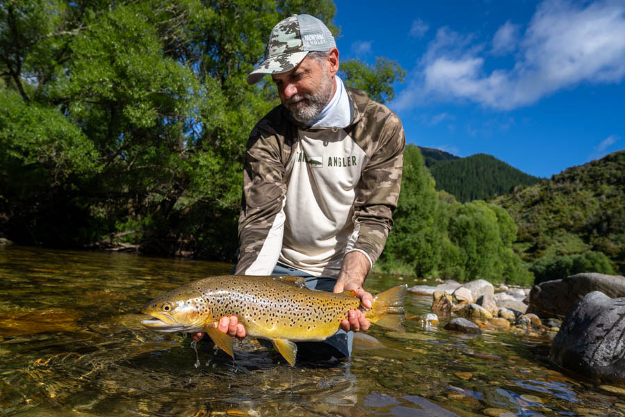 Nice brown in New Zealand fly fishing Nice brown in New Zealand fly fishing