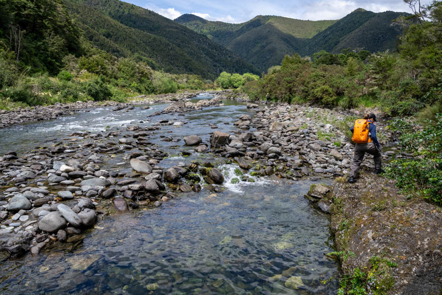 Hiking in New Zealand fishing