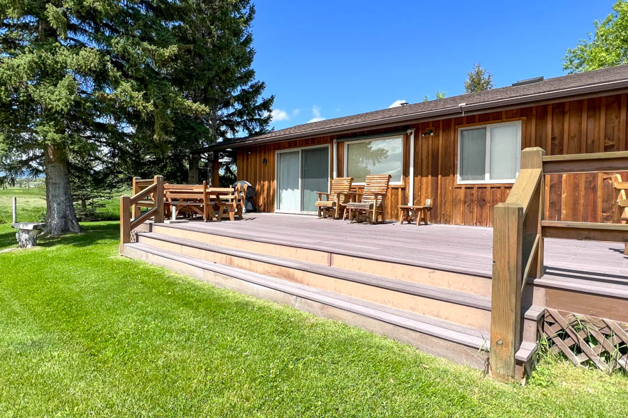 Riverbend House porch Madison River vacation rental