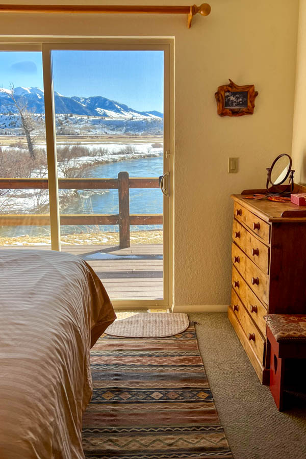 Riverbend House room view Ennis vacation rental