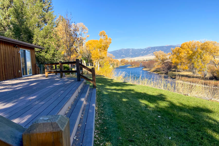 Riverbend House deck Madison river rental home