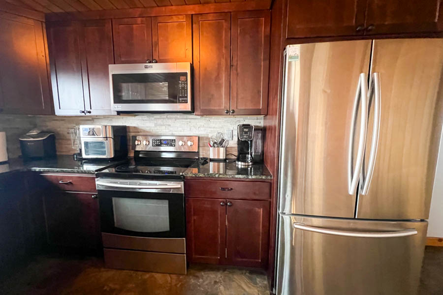 Fox Den kitchen Ennis MT rental cabin