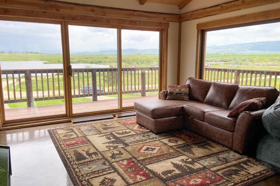 Fox Den sitting area view Madison River home rental