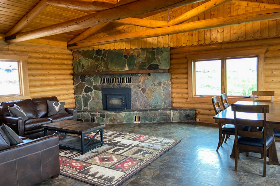 Fox Den living room area Madison River vacation home rental