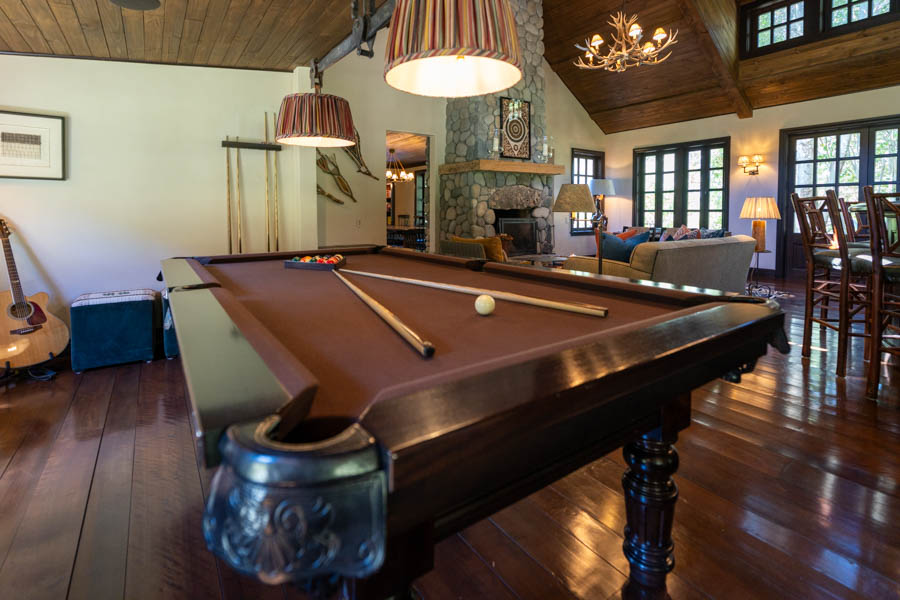 Rio Palena Lodge pool table in chile