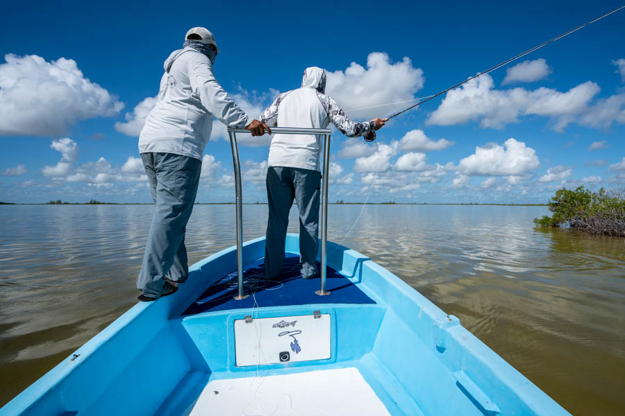 Mexico fly fishing cast Sight casting in Mexico