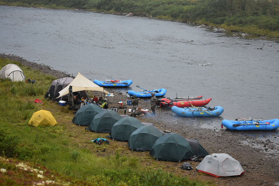 River camping and fishing in Alaska