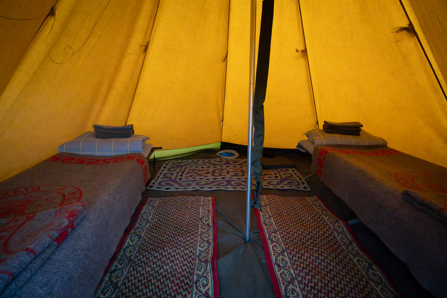 Teepee in Mongolia inside