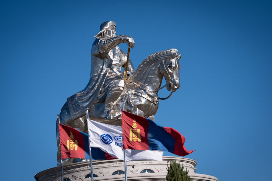 The impressive Chinggis Kahn statue is en route to our fishing grounds