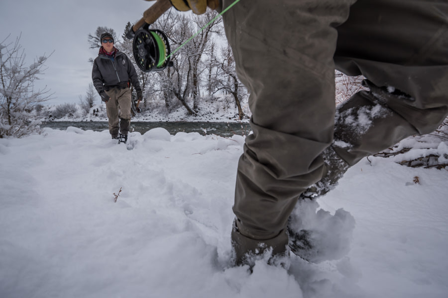 Fly fishing on the Yellowstone River near Livingston, Montana