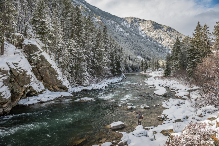 Gallatin River fly fishing near Big Sky and Bozeman