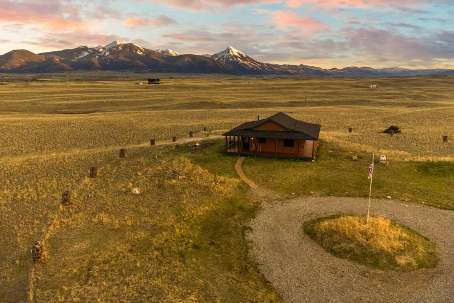 Paradise Valley Vacation Rental Home Livingston Blackhawk Cabin drone