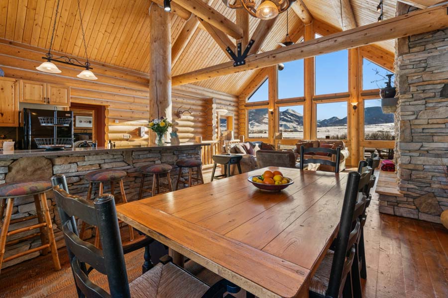 Livingston Vacation Rental Home the Chalet inside table