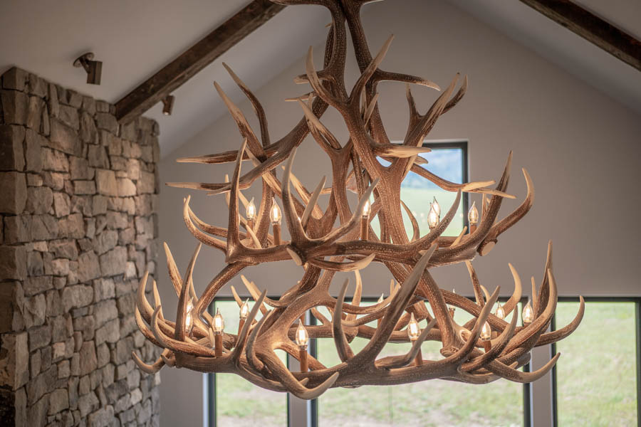 Livingston Montana Rental home Double MM Ranch chandelier
