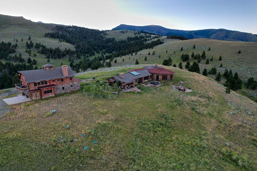 Paradise Valley Montana Vacation Rental Home New Moon Lodge drone
