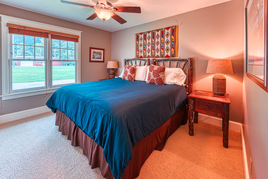 Livingston Montana Rental Home Red House Homestead bed