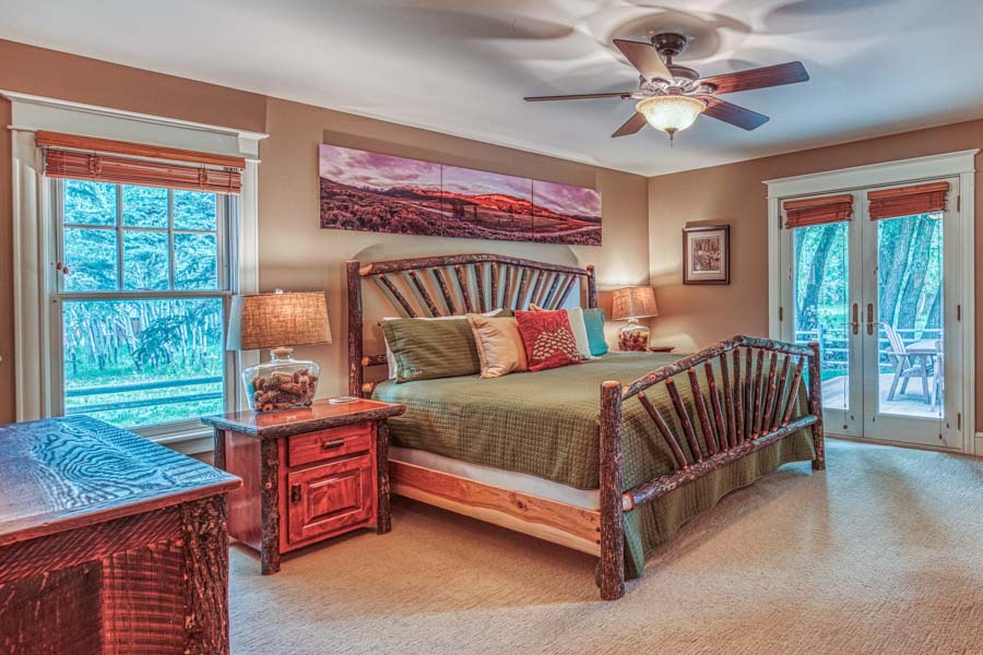 Livingston Montana Rental Home Red House Homestead bed