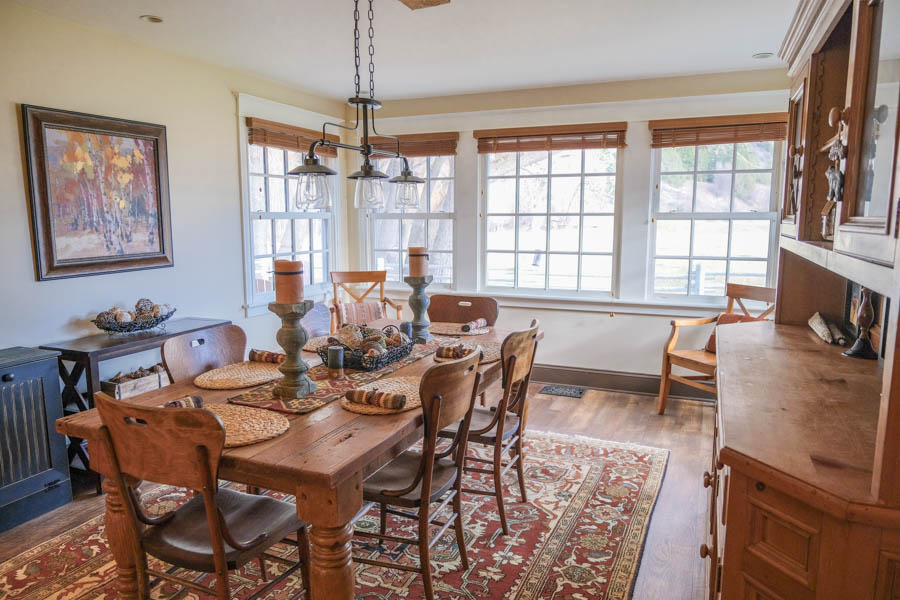 Livingston Montana Rental Home Red House Homestead dining room