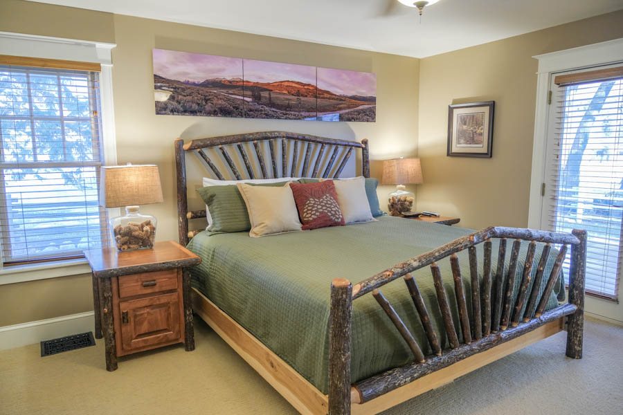 Livingston Montana Rental Home Red House Homestead bed