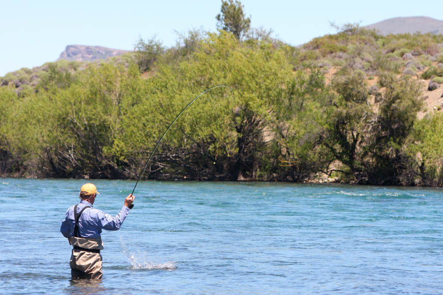 Wade fishing for trout